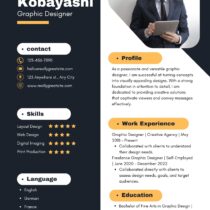 Orange Black and White Corporate Graphic Designer Resume A4